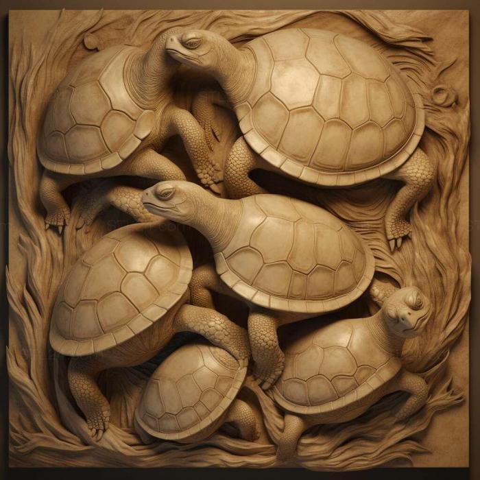 Nature and animals (st Pappochelys 3, NATURE_6831) 3D models for cnc